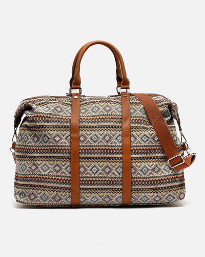 Misi Sac de week-end imprimé jacquard avec bandoulière amovible - Misako - Modalova