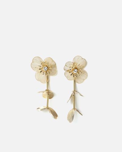 Lliri boucles d'oreilles longues en forme de fleur - Misako - Modalova