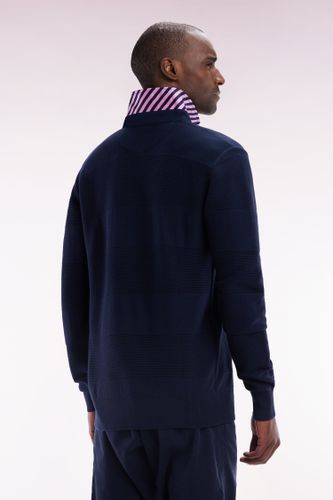 Pull Col Maillot En Coton Marine Détails Cerclés Coupe Droite - Eden Park - Modalova