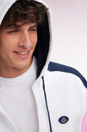 Sweatshirt Zippé En Molleton Coton Colorblock Coupe Droite - Eden Park - Modalova