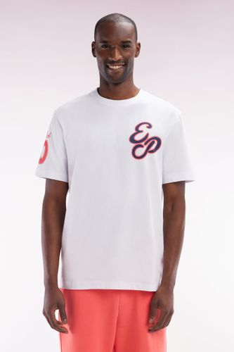 T-shirt Ep En Coton Broderies Corail Coupe Décontractée - Eden Park - Modalova