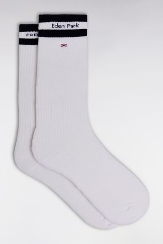 Chaussettes En Coton Stretch Mélangé Blanches Logo - Eden Park - Modalova