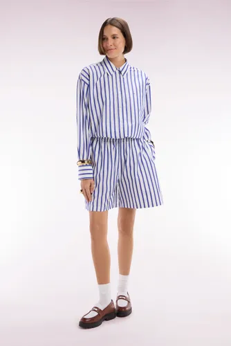 Short En Coton Blanc À Rayures Coupe Oversized - Eden Park - Modalova