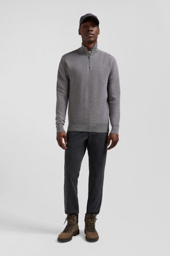Pull Col Camionneur Zippé Uni En Coton Coupe Regular - Eden Park - Modalova