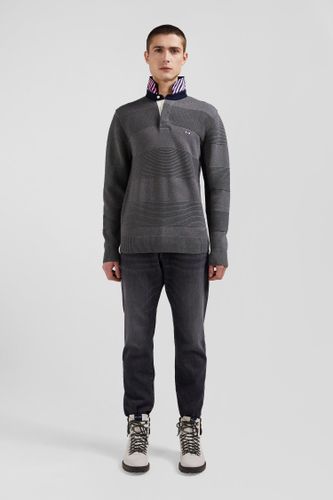Pull Col Polo En Coton Anthracite Coupe Regular - Eden Park - Modalova