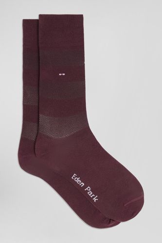 Paire de chaussettes bordeaux à jeux de maille en coton stretch - Eden Park - Modalova