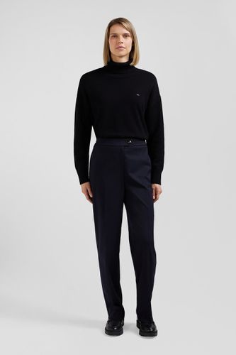 Pantalon bleu marine en laine vierge stretch mélangée coupe Modern - Eden Park - Modalova