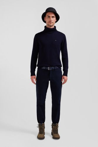 Pantalon chino bleu marine en gabardine de coton stretch coupe Regular - Eden Park - Modalova