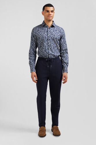 Chemise en popeline de coton grise microimprimé fleurs coupe Slim - Eden Park - Modalova