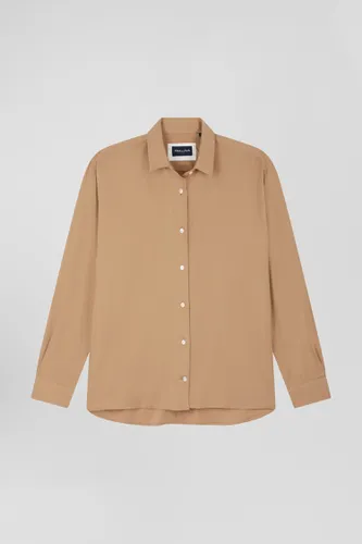 Chemise en coton et cachemire camel coupe Oversized - Eden Park - Modalova