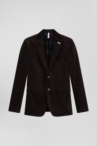 Veste en velours coton stretch marron coupe Modern - Eden Park - Modalova