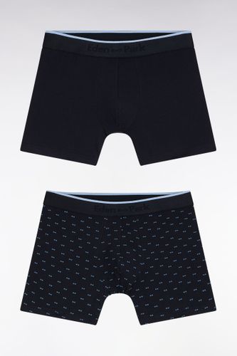 Lot De Deux Boxers En Jersey De Coton Stretch Uni Et Micro-motifs - Eden Park - Modalova