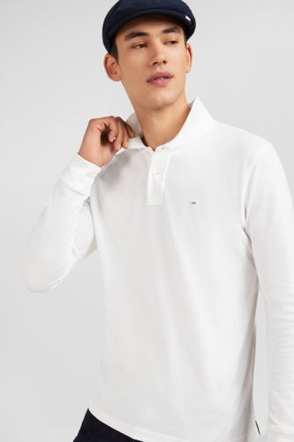 Polo Manches Longues Uni En Piqué De Coton Stretch - EDEN PARK - Modalova