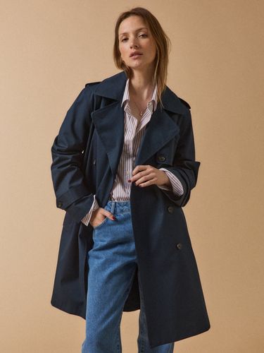 Trench long col tailleur coton biologique - Cyrillus - Modalova