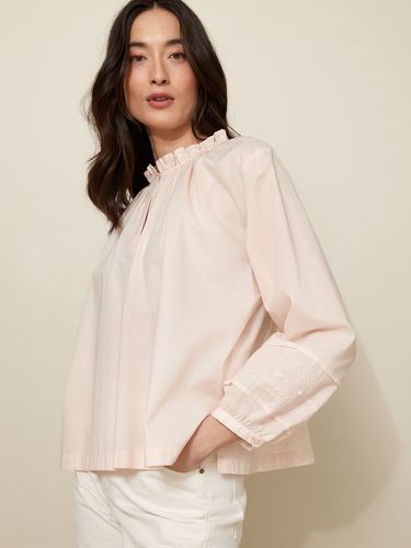 Blouse brodée col froufrou femme - Cyrillus - Modalova