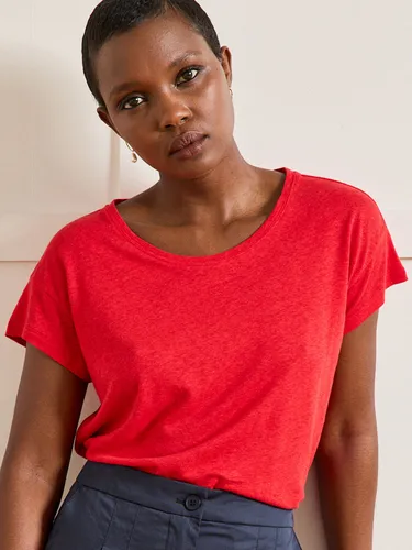 T-shirt col rond lin et viscose - Cyrillus - Modalova