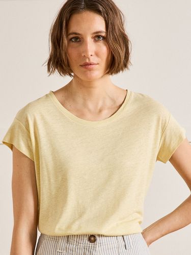 T-shirt col rond lin et viscose - Cyrillus - Modalova