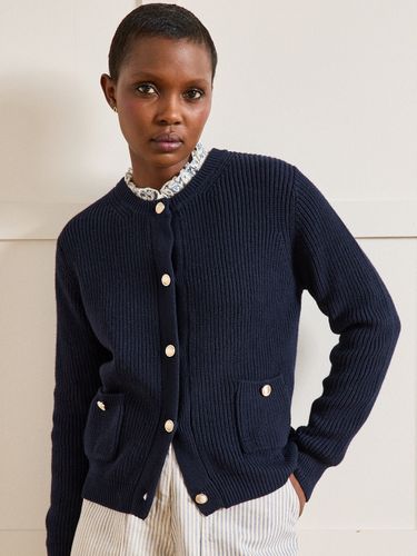 Cardigan boutons dorés coton et laine - Cyrillus - Modalova