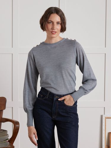 Pull col rond boutonné femme - Cyrillus - Modalova