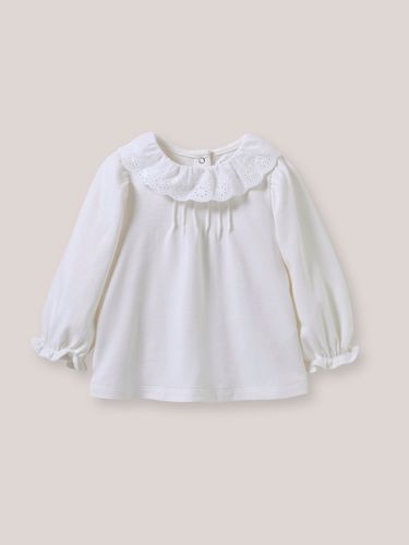 T-shirt col en broderie anglaise Bébé - Coton biologique - Cyrillus - Modalova