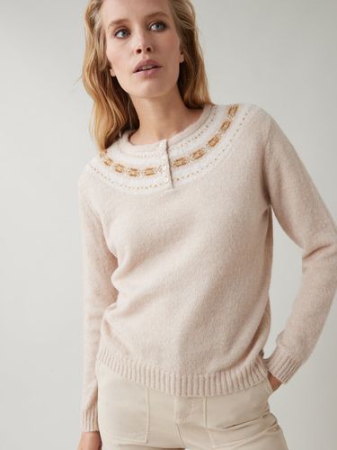 Pull jacquard col boutonné femme - Cyrillus FR - Modalova