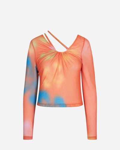 Summer Blouse | blouses S - Tangarine Flower Aop - Oval Square - Modalova