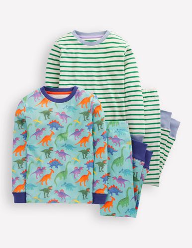 Pyjamas douillets-Dinos et rayé vert - Boden - Modalova