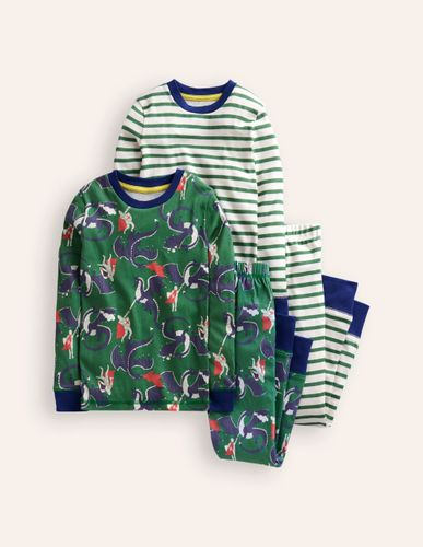 Pyjamas douillets-Dragon et rayé - Boden - Modalova