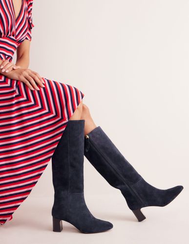 Bottes Erica hauteur genou en cuir-Daim Marine - Boden - Modalova