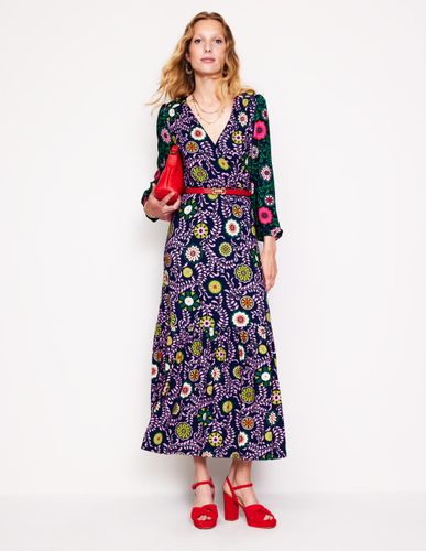 Robe portefeuille midi Ophelia en jersey-Multi, motif Meadow Vine - Boden - Modalova