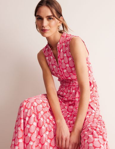 Robe longue Naomi à col cranté-Hibiscus, motif géométrique ananas - Boden - Modalova
