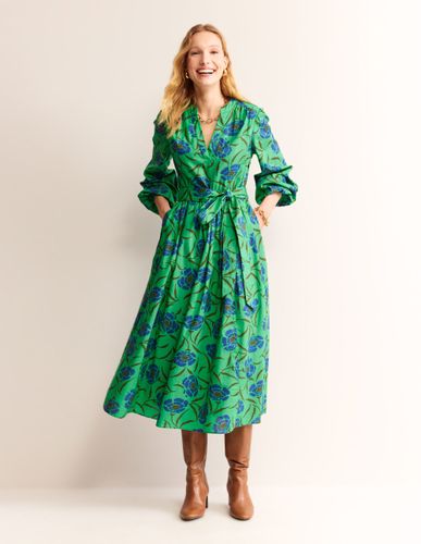 Robe midi Jen en coton- Ming, motif Peony Sprig - Boden - Modalova