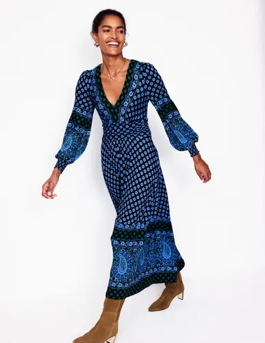 Robe longue Daphne en jersey- aube, motif Paisley Posy - Boden - Modalova