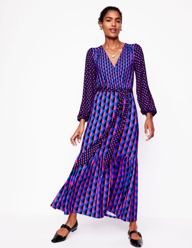 Robe portefeuille midi Ophelia en jersey-Multi, motif Raindrop Geo - Boden - Modalova