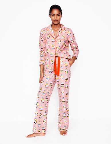 Bas de pyjama en coton brossé-Quartz, Arbres de Noël - Boden - Modalova