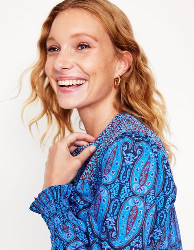 Blouse en coton avec empiècement à smocks - Boden - Modalova