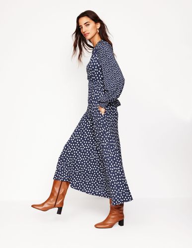 Robe midi Ivy à smocks- Marine Collège, Pois Abstraits - Boden - Modalova