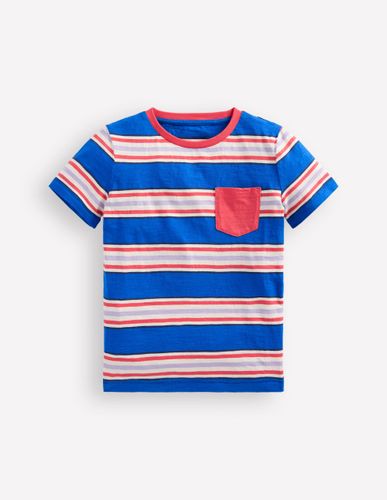 T-shirt rayé à poche-Bleu princesse et Cayenne - Boden - Modalova