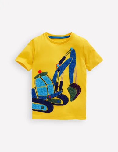 T-shirt à point de chaînette-Pelleteuse jaune ananas - Boden - Modalova