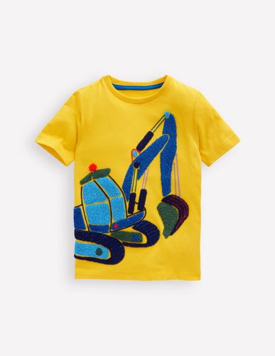 T-shirt à point de chaînette-Pelleteuse jaune ananas - Boden - Modalova