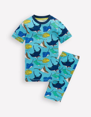 Pyjama court douillet-Rayons bleu Caraïbes - Boden - Modalova