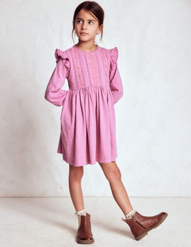 Robe en jersey à détails en dentelle-Rose formica - Boden - Modalova