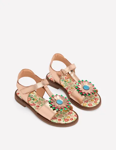 Sandales fun en cuir-Fleur doré métallisé - Boden - Modalova