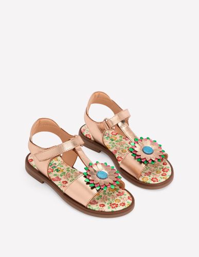 Sandales fun en cuir-Fleur doré métallisé - Boden - Modalova