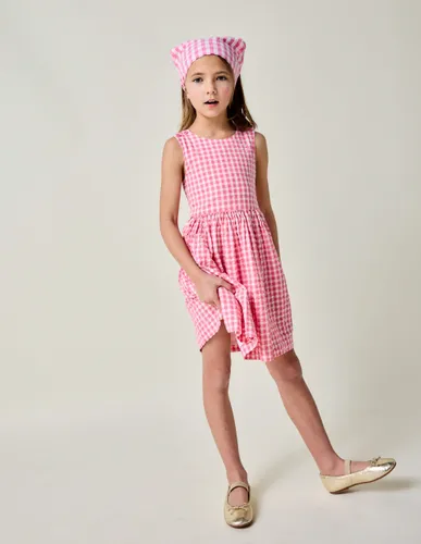 Robe Zadie avec appliqué au dos-Fraise vichy rose - Boden - Modalova
