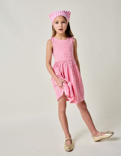 Robe Zadie avec appliqué au dos-Fraise vichy rose - Boden - Modalova