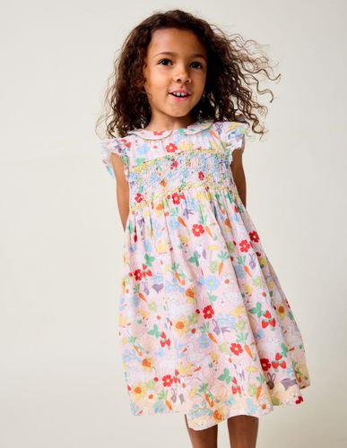 Robe Adeline à smocks-Motif Spring Meadow lilas - Boden - Modalova