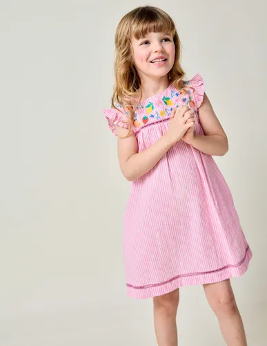 Robe de vacances Celia tissée-Fruits rayé rose - Boden - Modalova