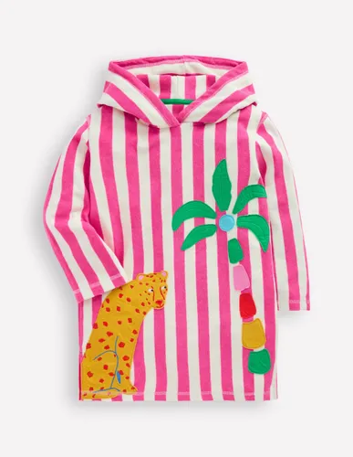 Poncho en éponge Mara-Rayé palmier rose sorbet - Boden - Modalova