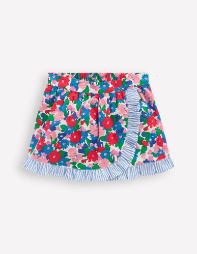 Jupe-short portefeuille à volants-Motif Flower Bunch multi - Boden - Modalova